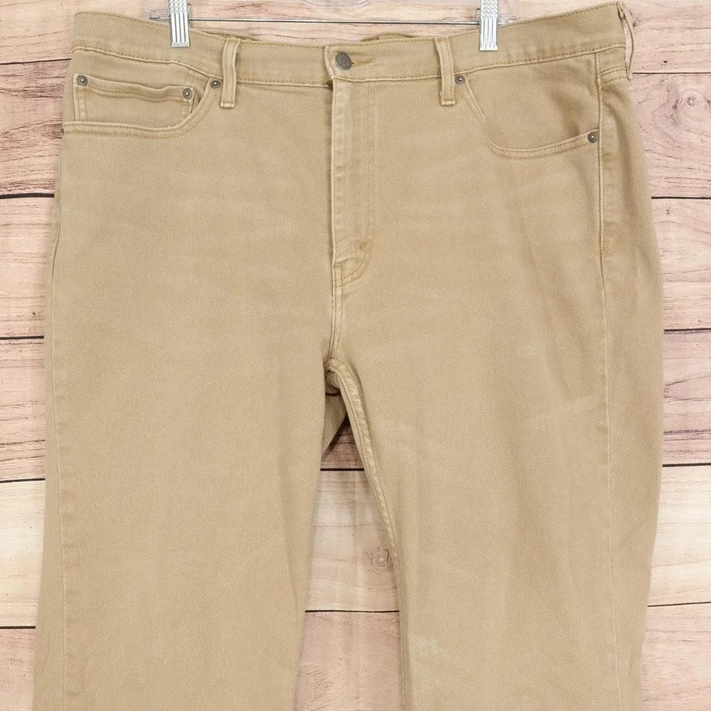 Levis 514 Jeans Mens 40x32 Beige Khaki Slim Fit Straight Casual Denim Pants